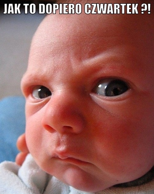 Zdziwione dziecko jak to dopiero czwartek